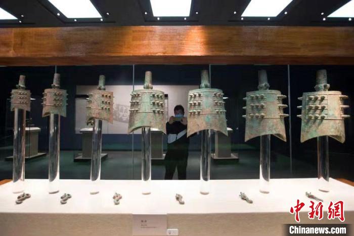芮国出土的文物编钟。　张云 摄
