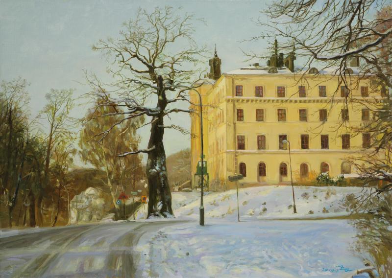 2、斯德哥尔摩的初冬 油彩亚麻布 60X80cm 2014年.JPG